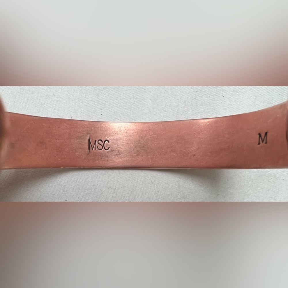 Copper Native American Wave Pattern Bangle Cuff B… - image 4